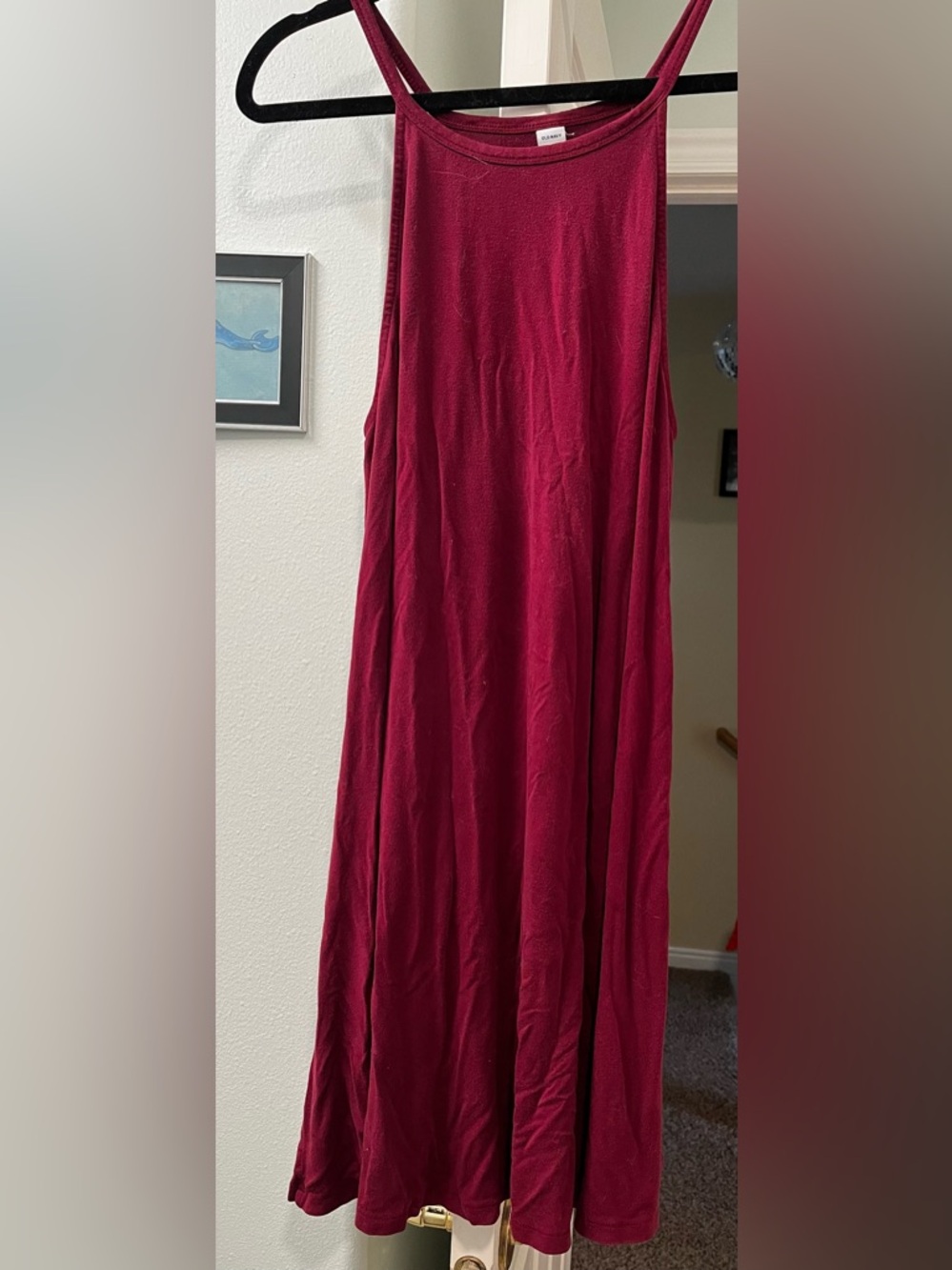 Old Navy Sleeveless Midi Dress in Berry Red